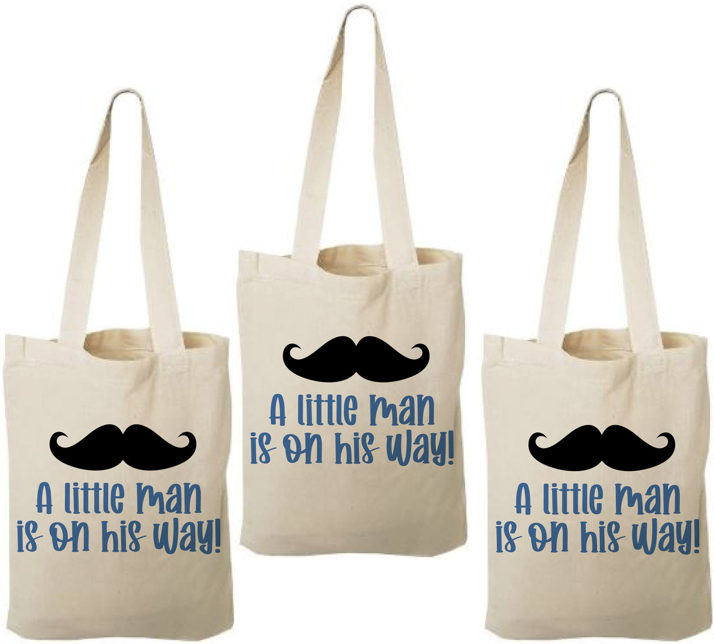 Little Man Mustache Baby Shower Favor Bags - It's A Boy Treat Bags