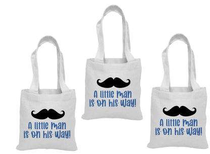 Little Man Mustache Baby Shower Favor Bags - It's A Boy Treat Bags