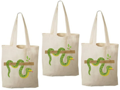 Snake Party Favor Bags - Perfect for Snake or Jungle Themed Parties & Events - Set of Three Bags