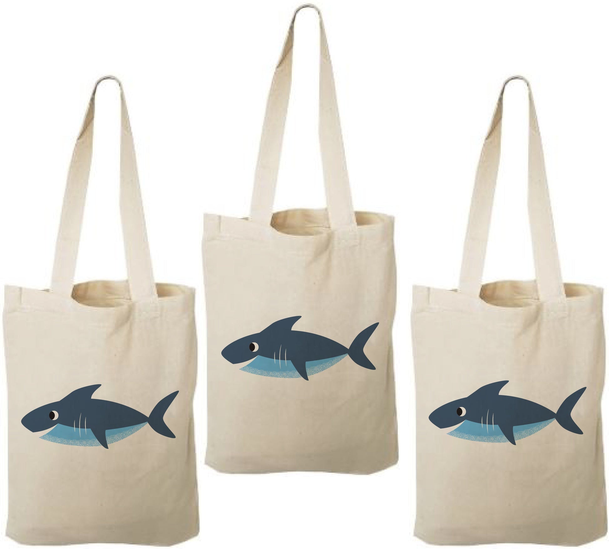 Shark Party Favor Bags - Perfect for Shark or Ocean Themed Parties! - Set of Three Bags