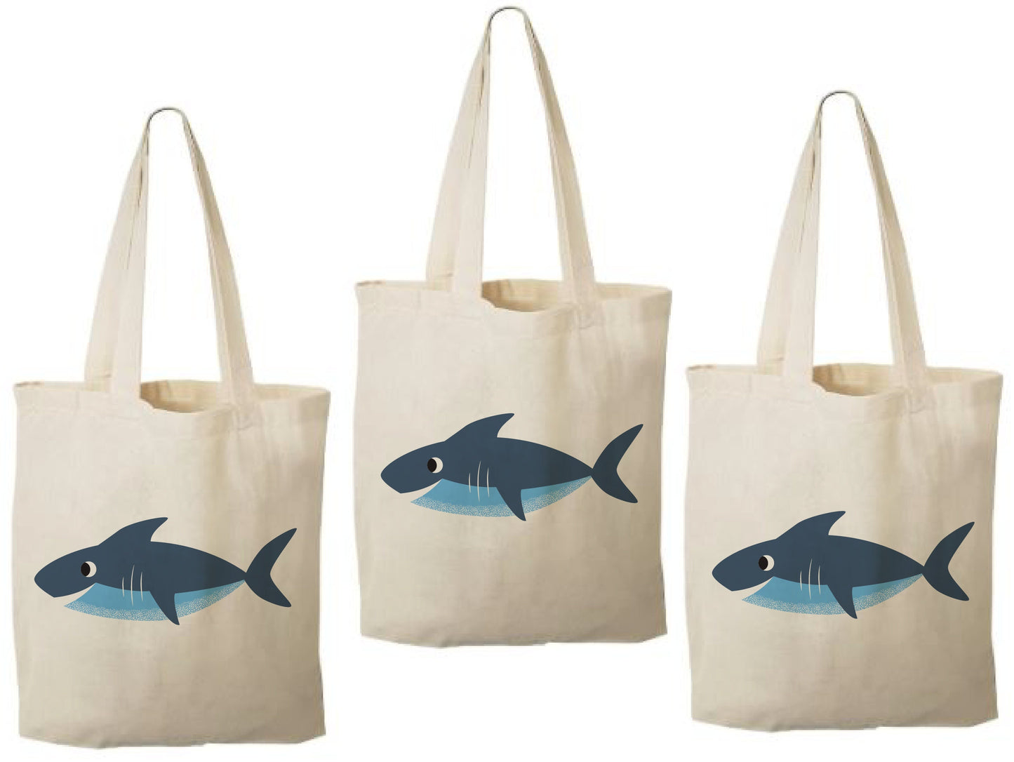 Shark Party Favor Bags - Perfect for Shark or Ocean Themed Parties! - Set of Three Bags