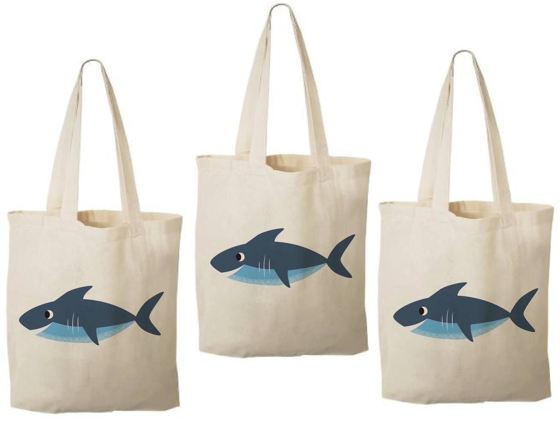 Shark Party Favor Bags - Perfect for Shark or Ocean Themed Parties! - Set of Three Bags