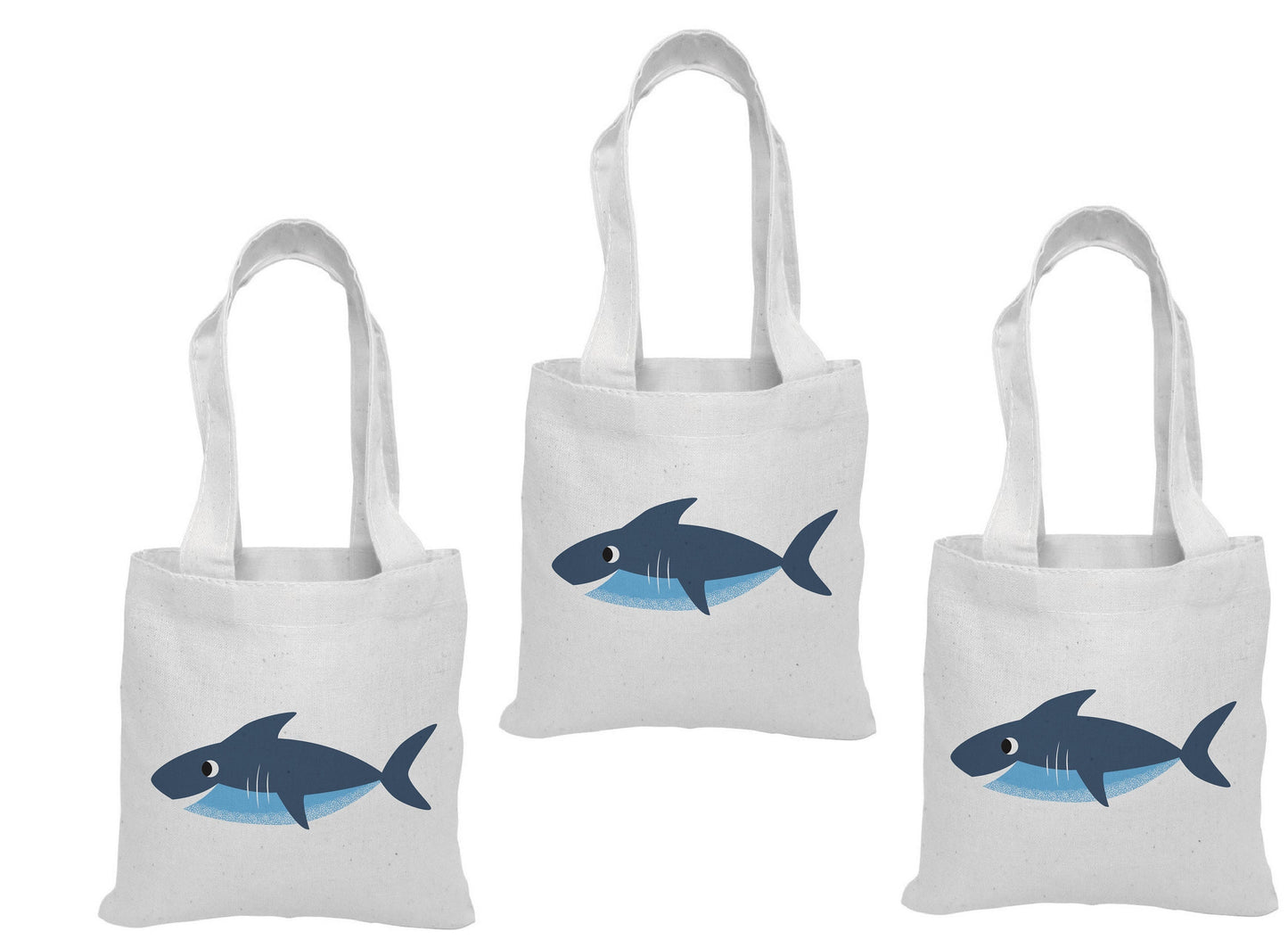 Shark Party Favor Bags - Perfect for Shark or Ocean Themed Parties! - Set of Three Bags