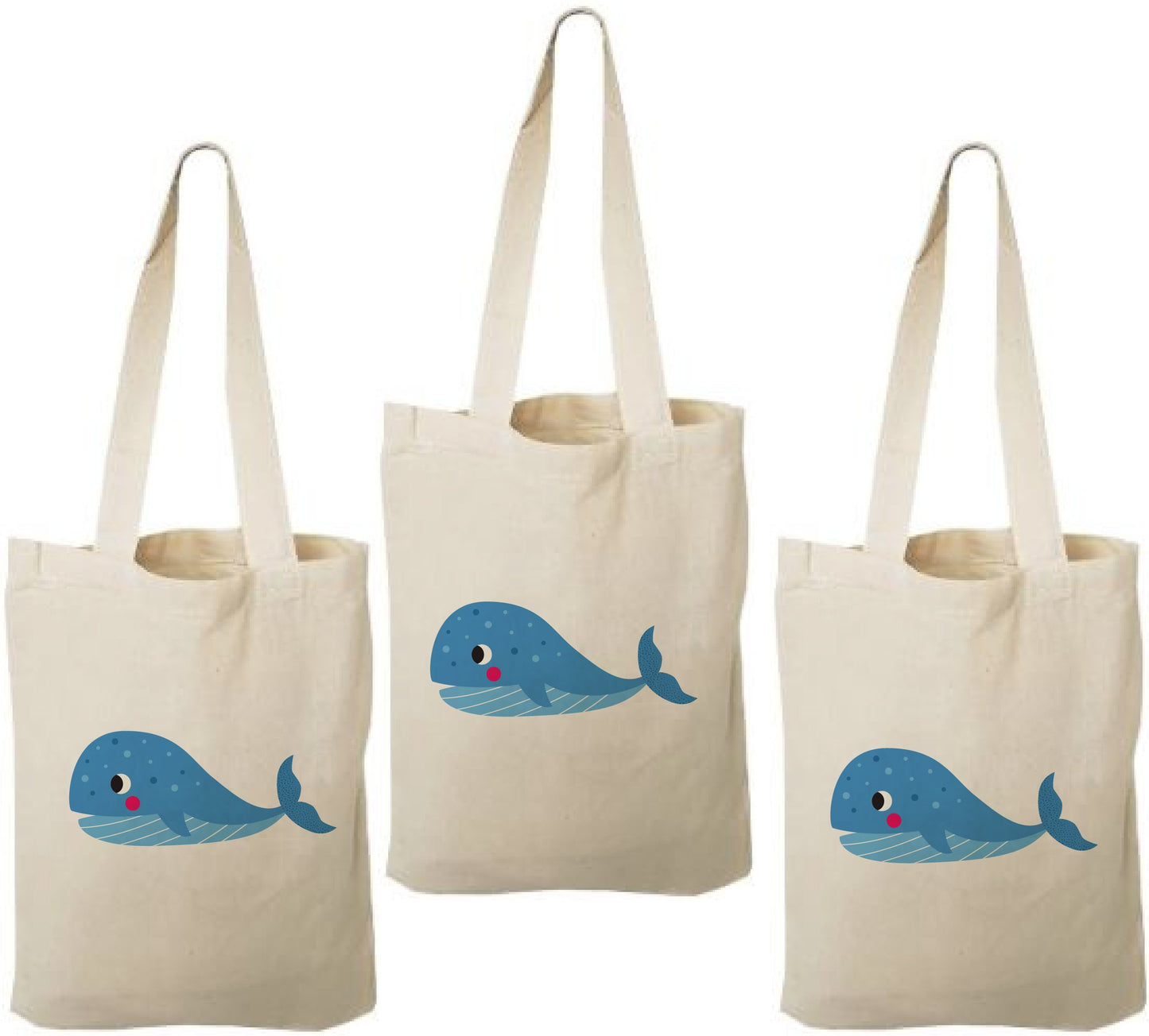 Whale Party Favor Bags - Perfect for Whale or Ocean Themed Parties & Events! - Set of Three Bags