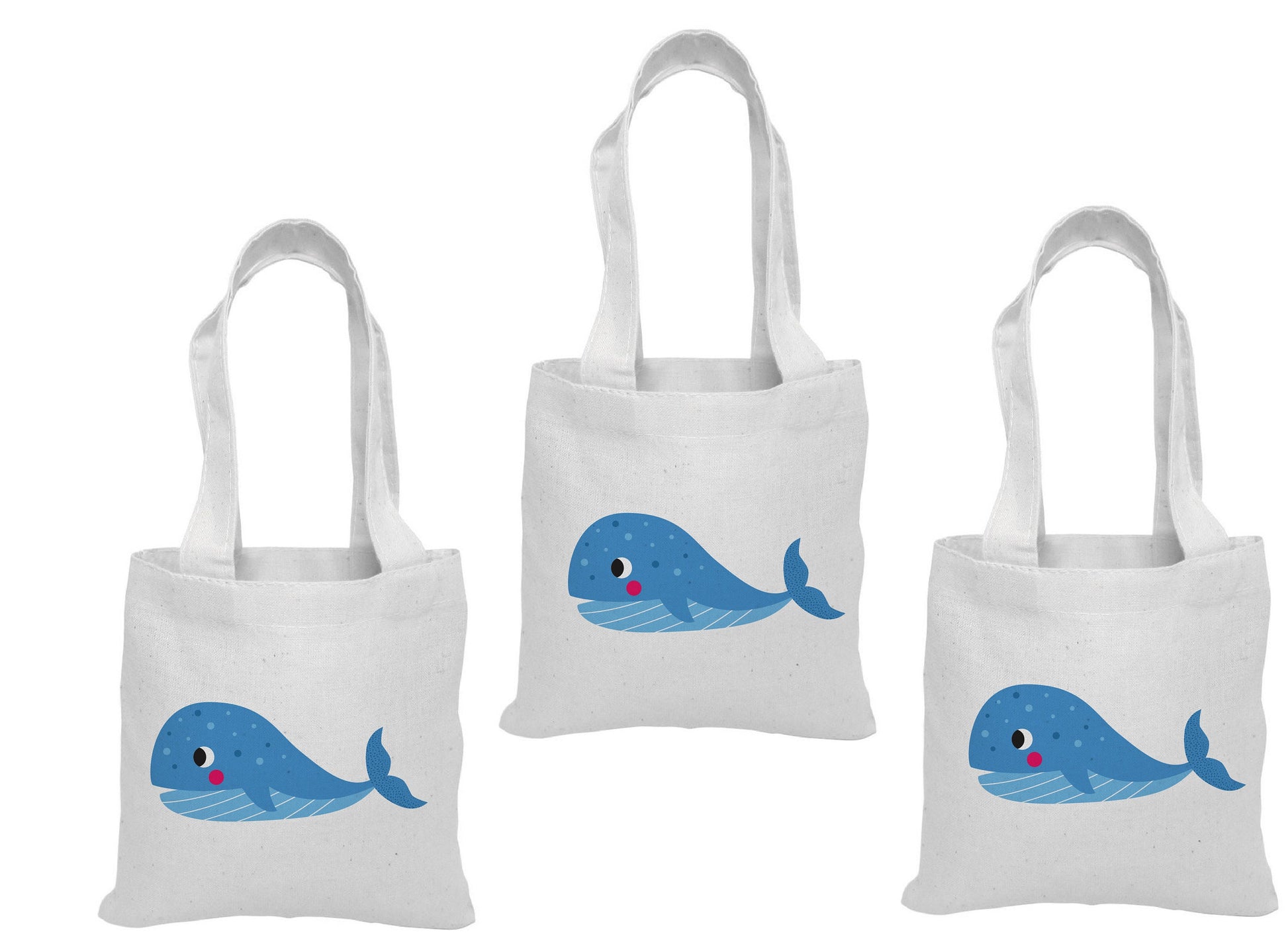 Whale Party Favor Bags - Perfect for Whale or Ocean Themed Parties & Events! - Set of Three Bags