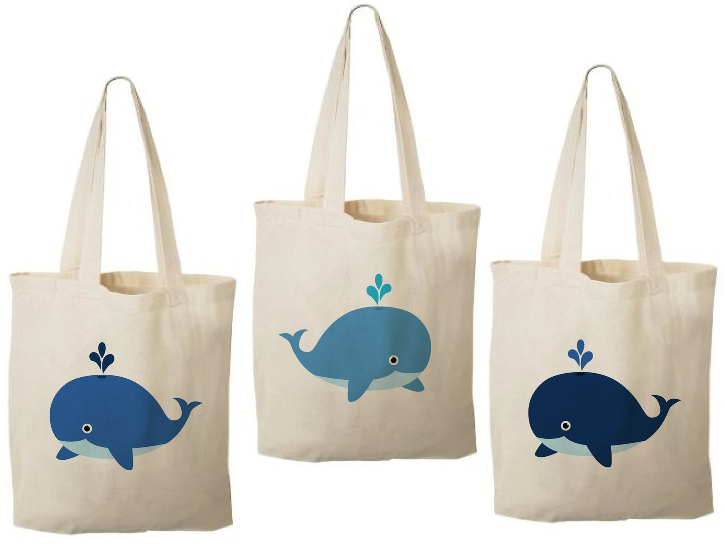 Whale Party Favor Bags - Set of Three Bags