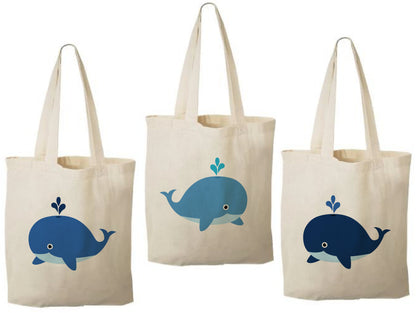 Whale Party Favor Bags - Set of Three Bags