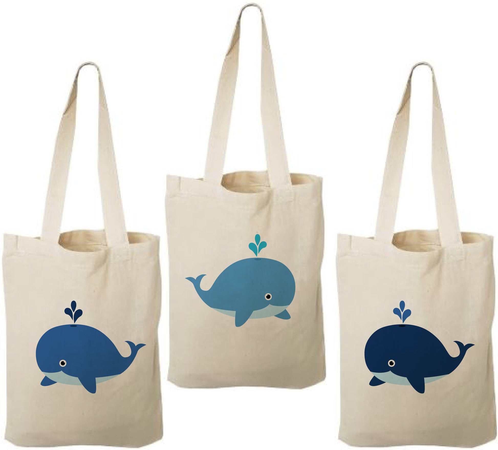 Whale Party Favor Bags - Set of Three Bags