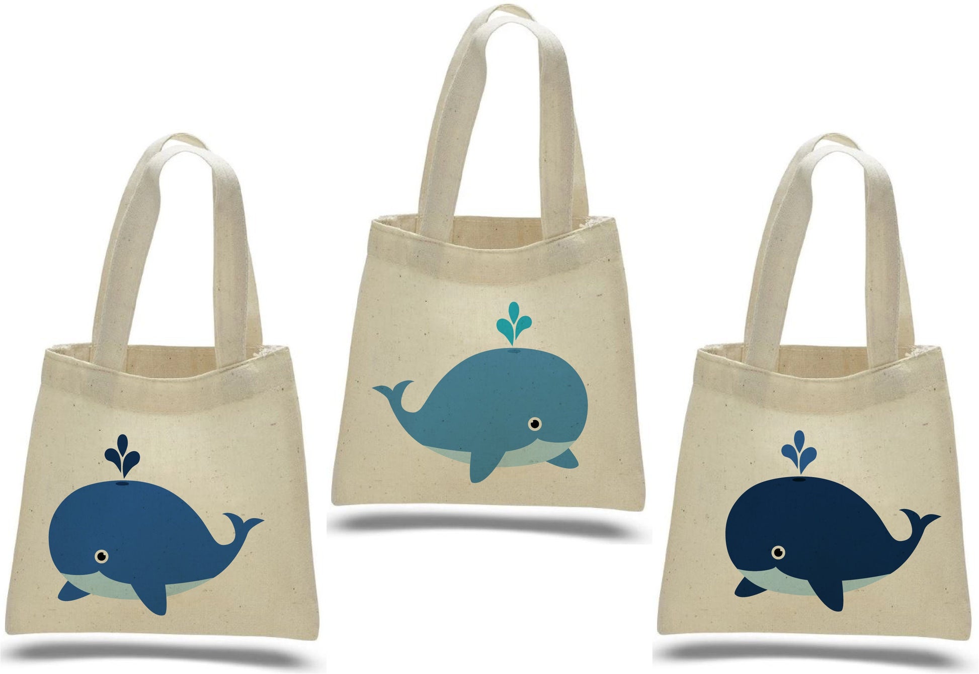 Whale Party Favor Bags - Set of Three Bags