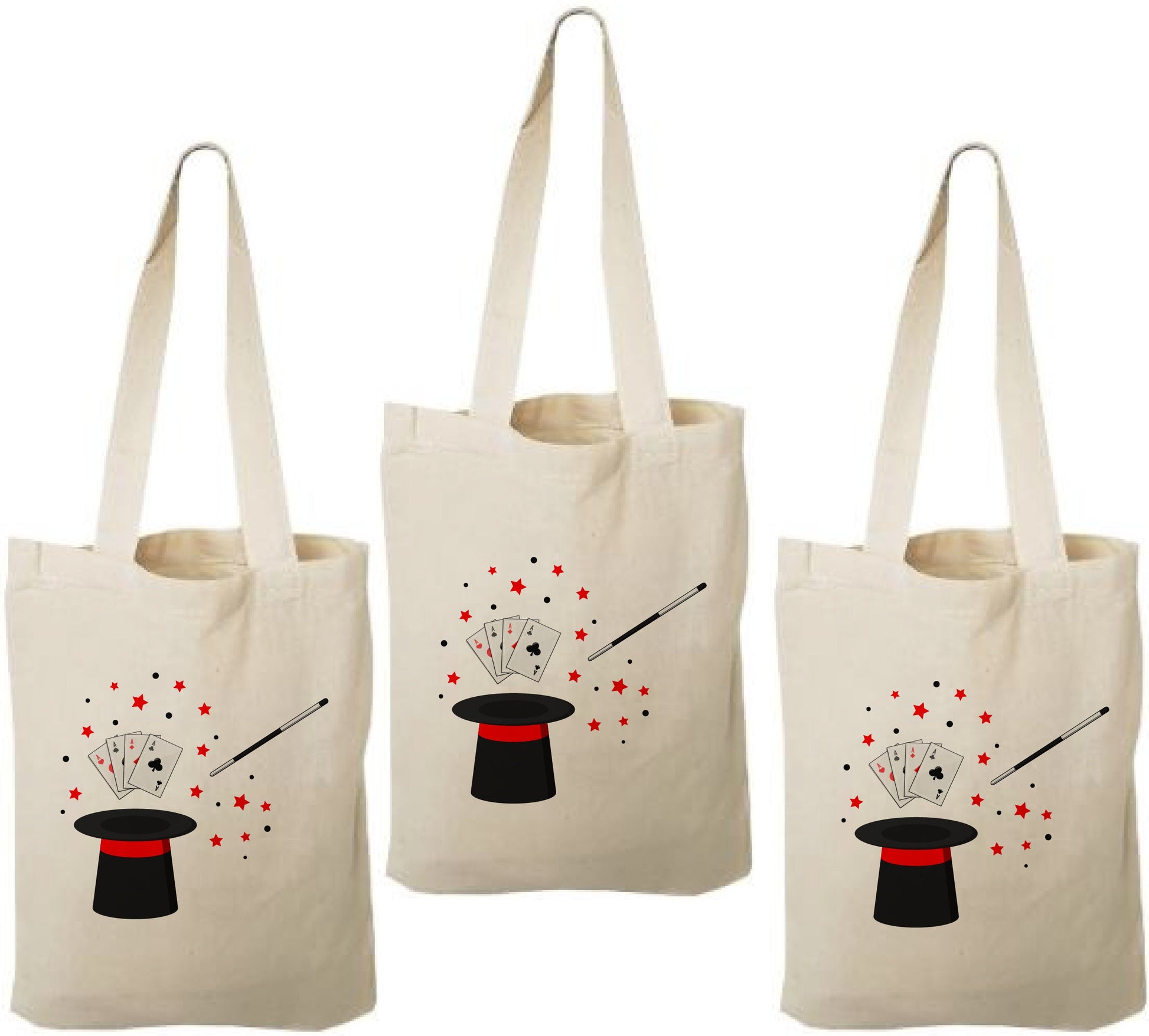 Magic Party Favor Bags – Cotton Canvas Tote, Magician Design