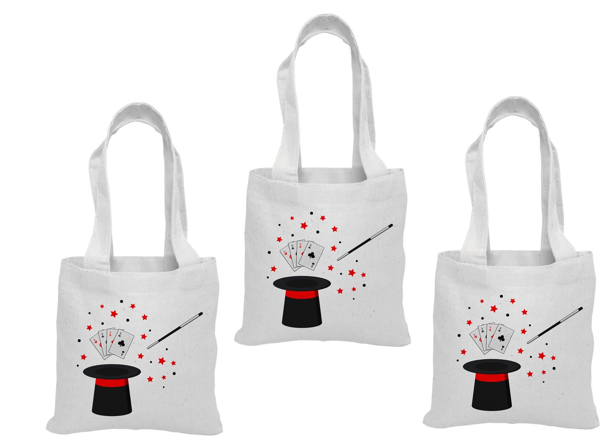 Magic Party Favor Bags – Cotton Canvas Tote, Magician Design