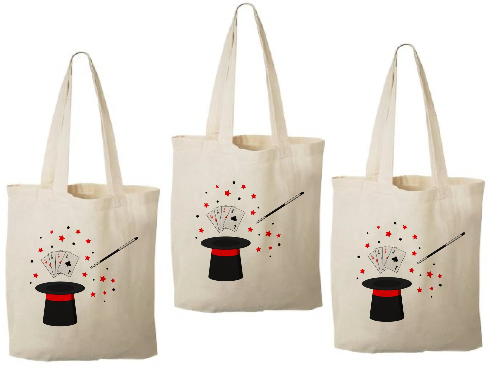 Magic Party Favor Bags – Cotton Canvas Tote, Magician Design