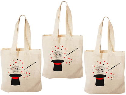 Magic Party Favor Bags – Cotton Canvas Tote, Magician Design