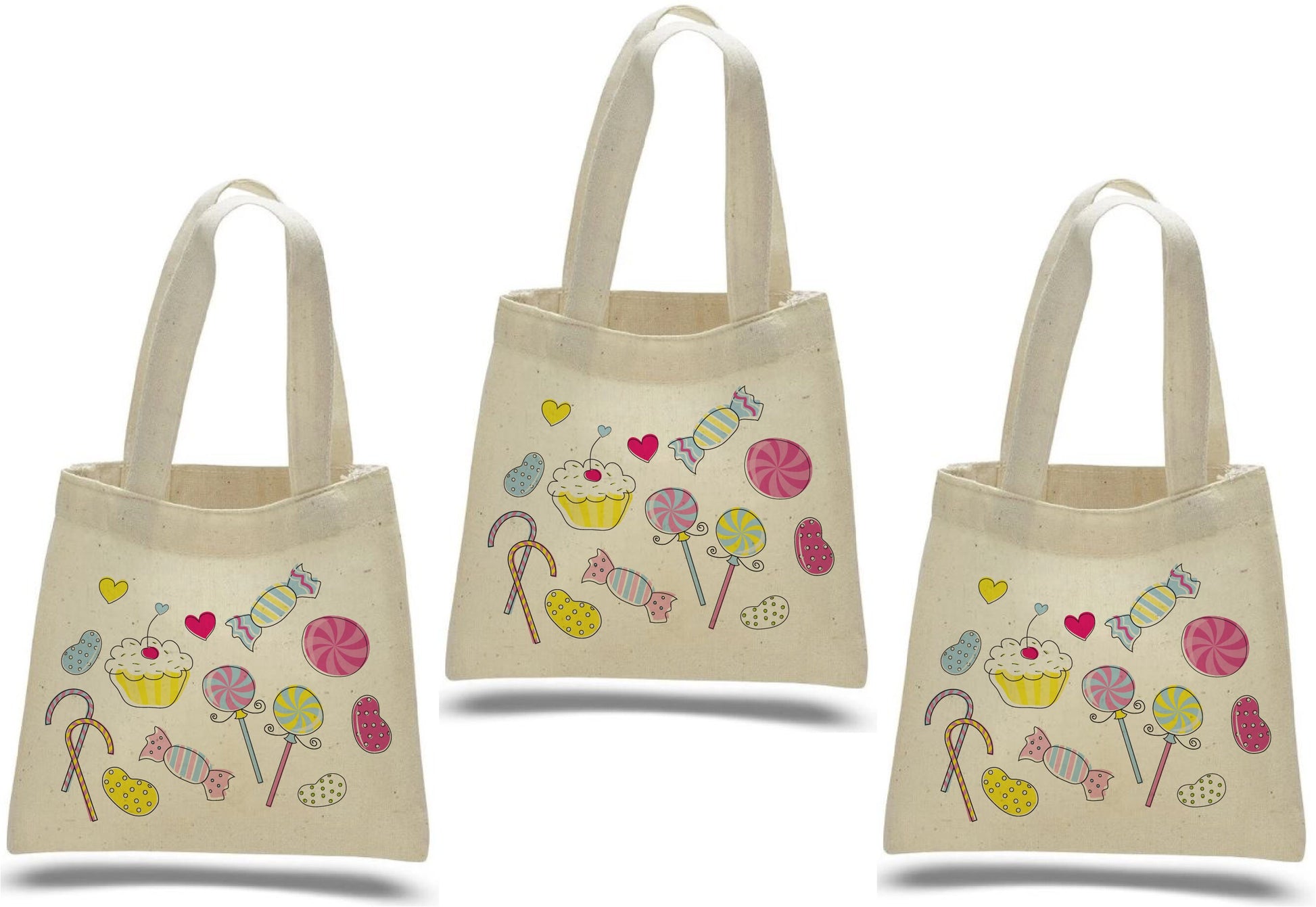 Candy Themed Party Favor Bags - Set of Three Bags