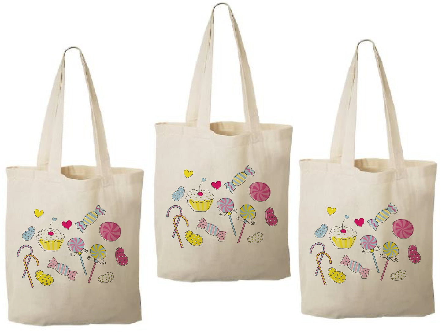 Candy Themed Party Favor Bags - Set of Three Bags