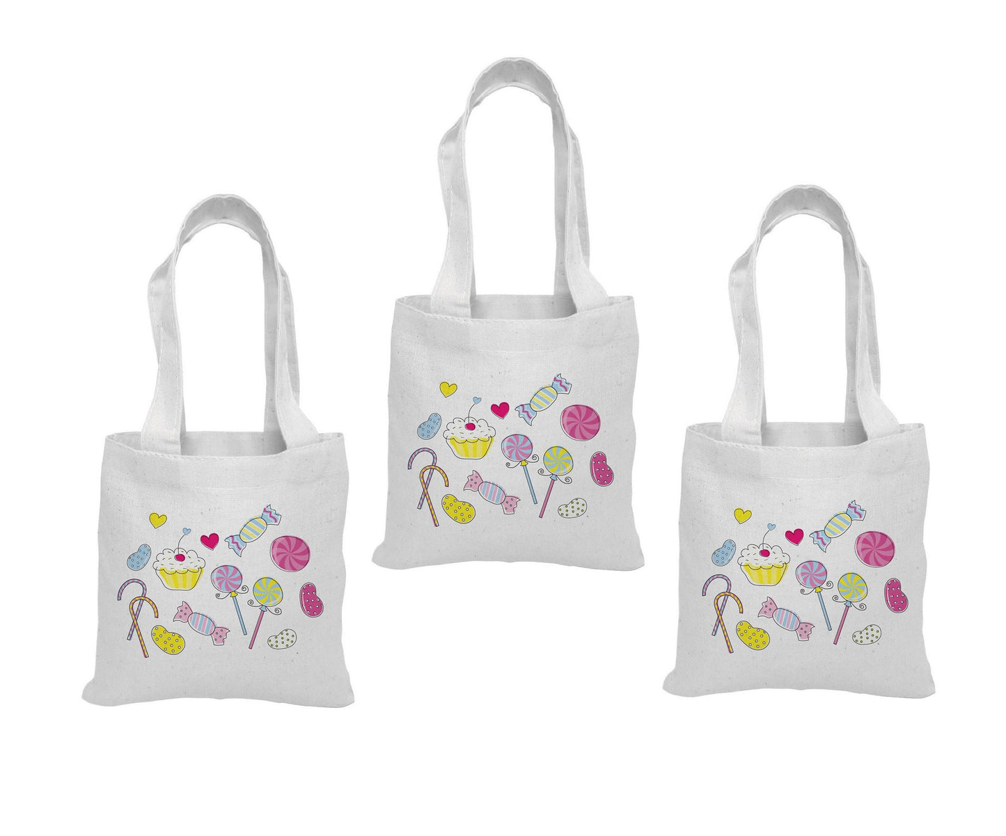 Candy Themed Party Favor Bags - Set of Three Bags