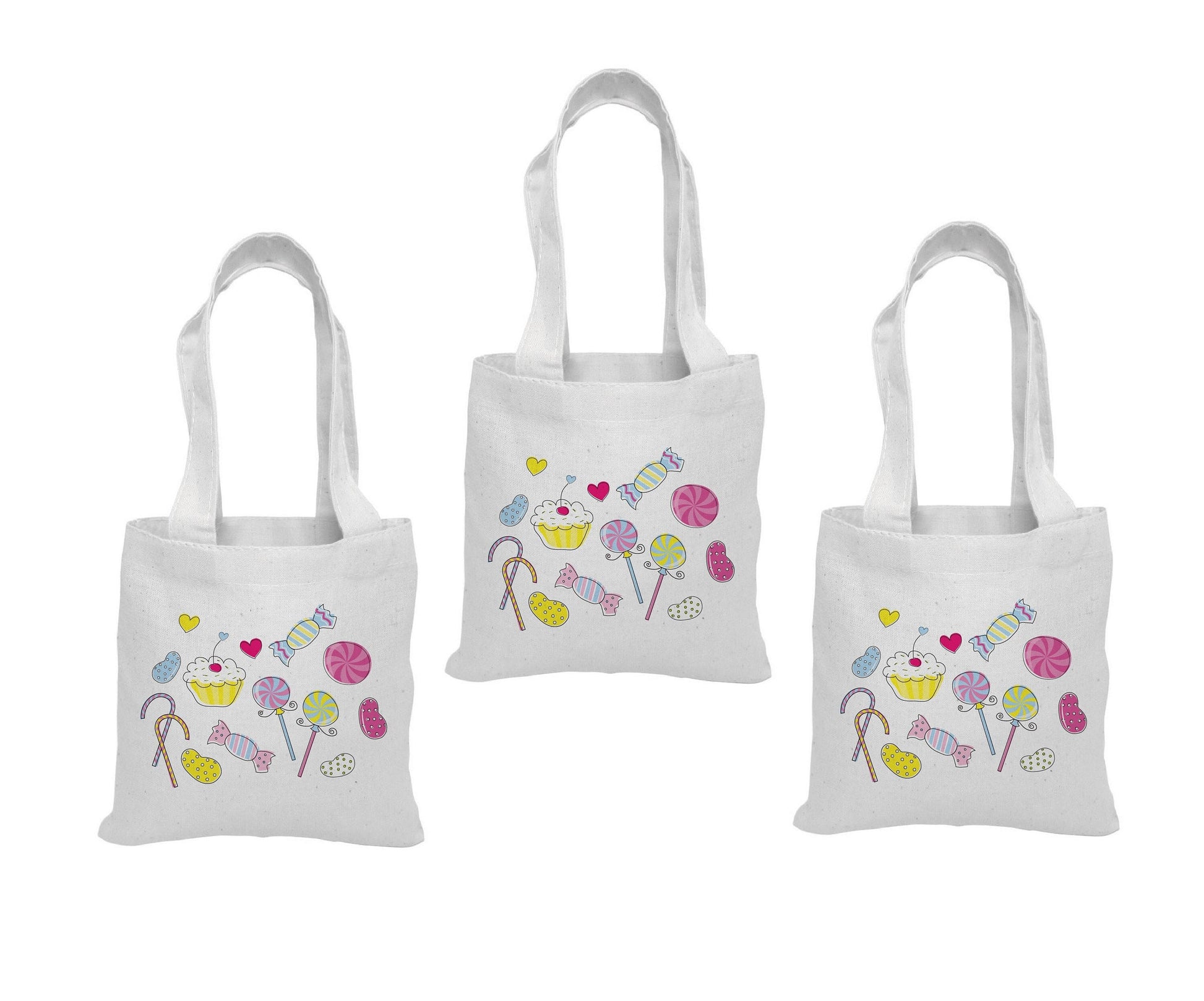 Candy Themed Party Favor Bags - Set of Three Bags