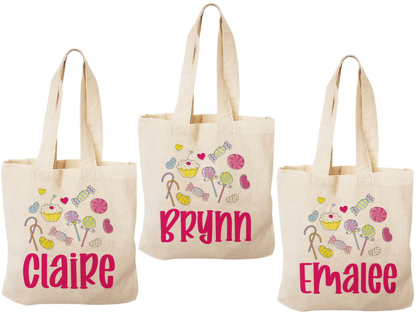 Personalized Candy Party Favor Bags - Set of Three Bags