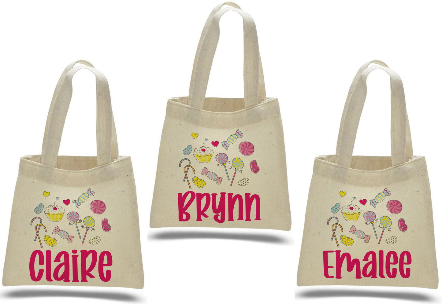 Personalized Candy Party Favor Bags - Set of Three Bags