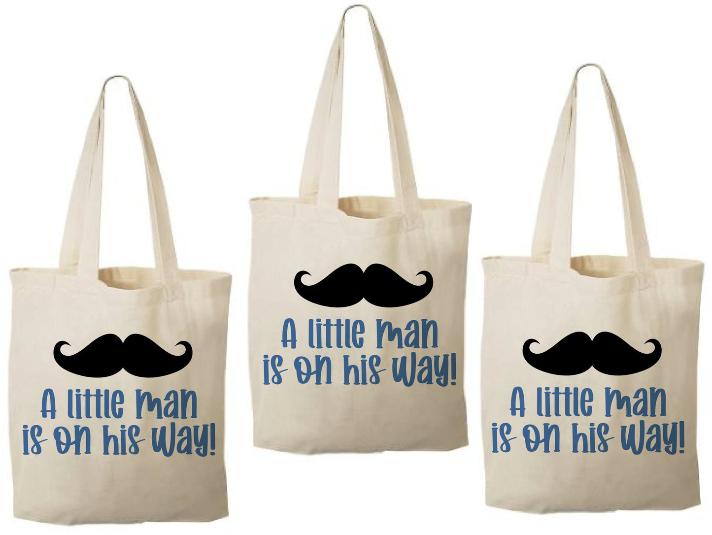 Little Man Mustache Baby Shower Favor Bags - It's A Boy Treat Bags