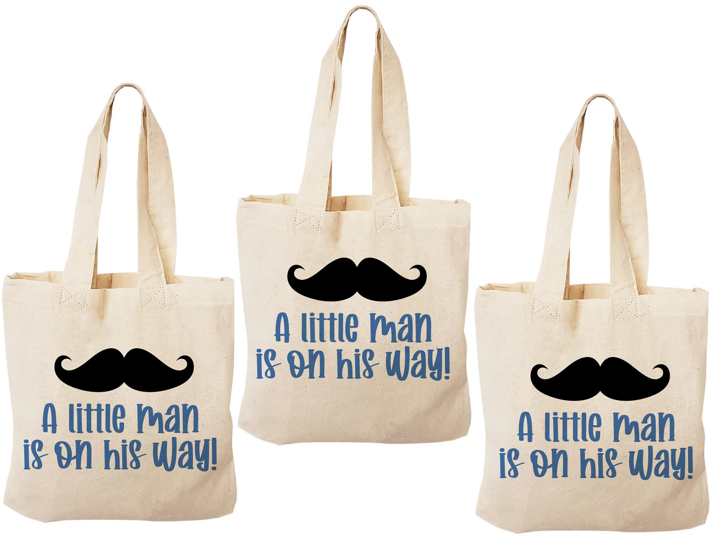 Little Man Mustache Baby Shower Favor Bags - It's A Boy Treat Bags