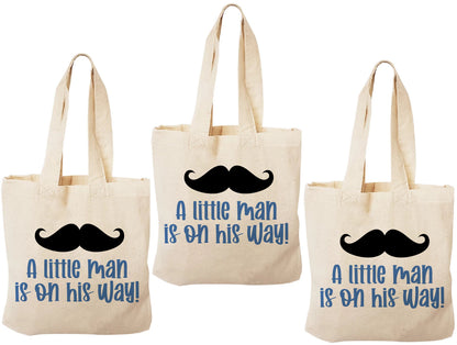 Little Man Mustache Baby Shower Favor Bags - It's A Boy Treat Bags