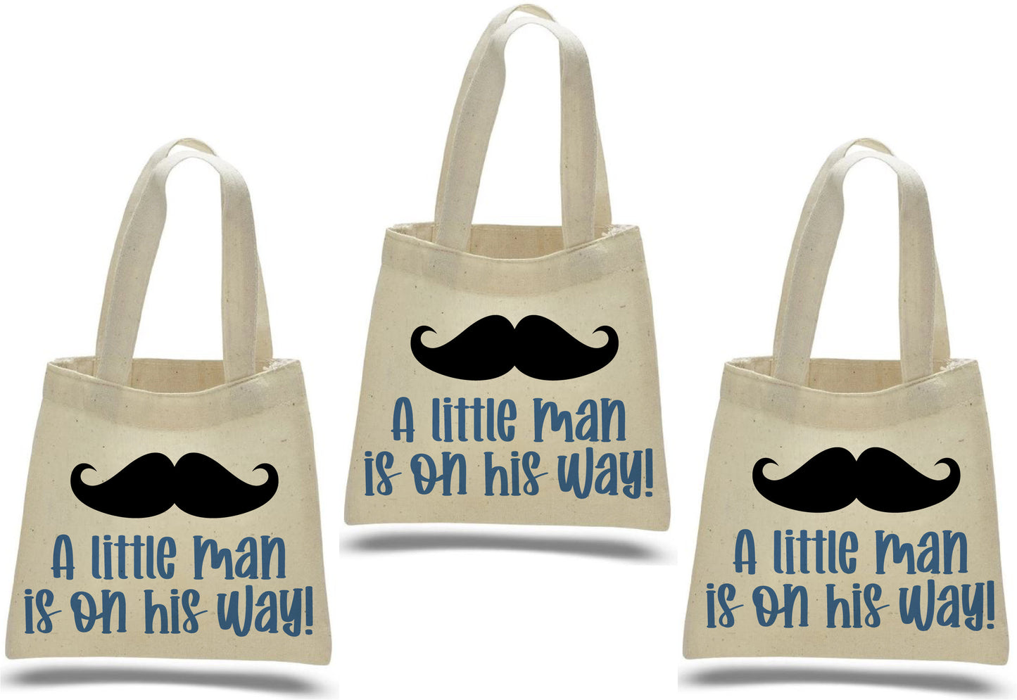 Little Man Mustache Baby Shower Favor Bags - It's A Boy Treat Bags