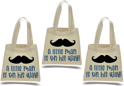 Little Man Mustache Baby Shower Favor Bags - It's A Boy Treat Bags