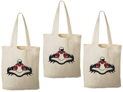 Go Kart Party Favor Bags, Set of 3 Cotton Treat Bags