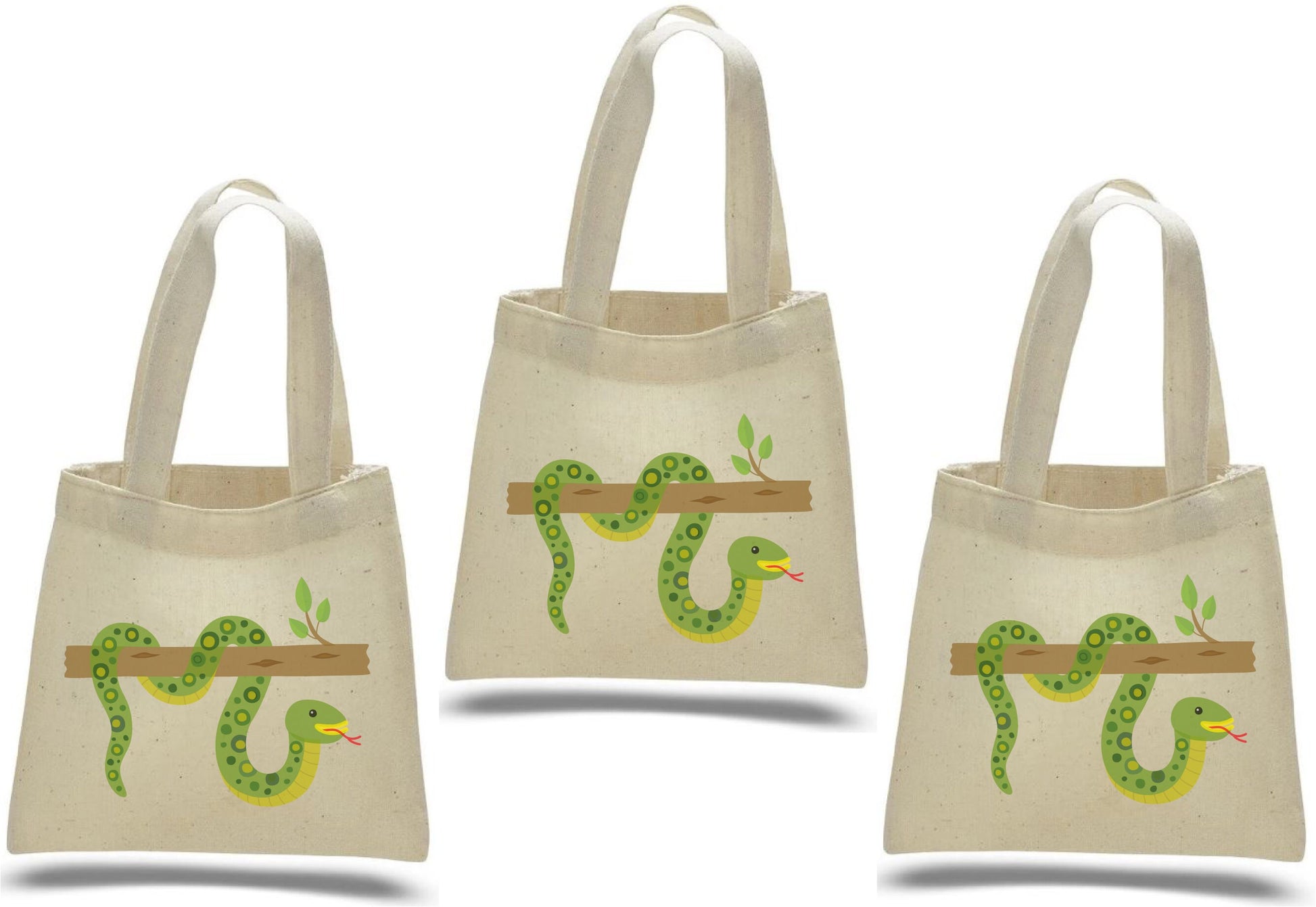 Snake Party Favor Bags - Perfect for Snake or Jungle Themed Parties & Events - Set of Three Bags