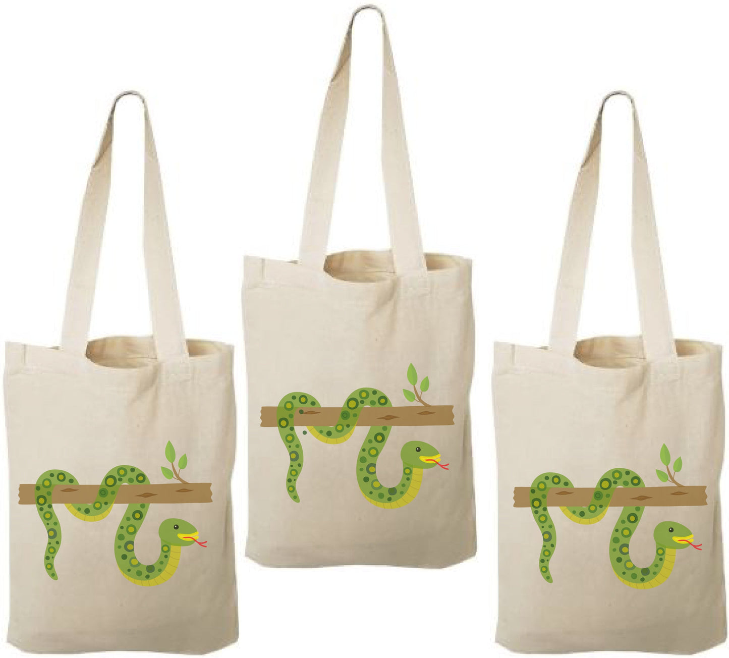 Snake Party Favor Bags - Perfect for Snake or Jungle Themed Parties & Events - Set of Three Bags