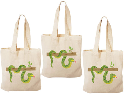 Snake Party Favor Bags - Perfect for Snake or Jungle Themed Parties & Events - Set of Three Bags