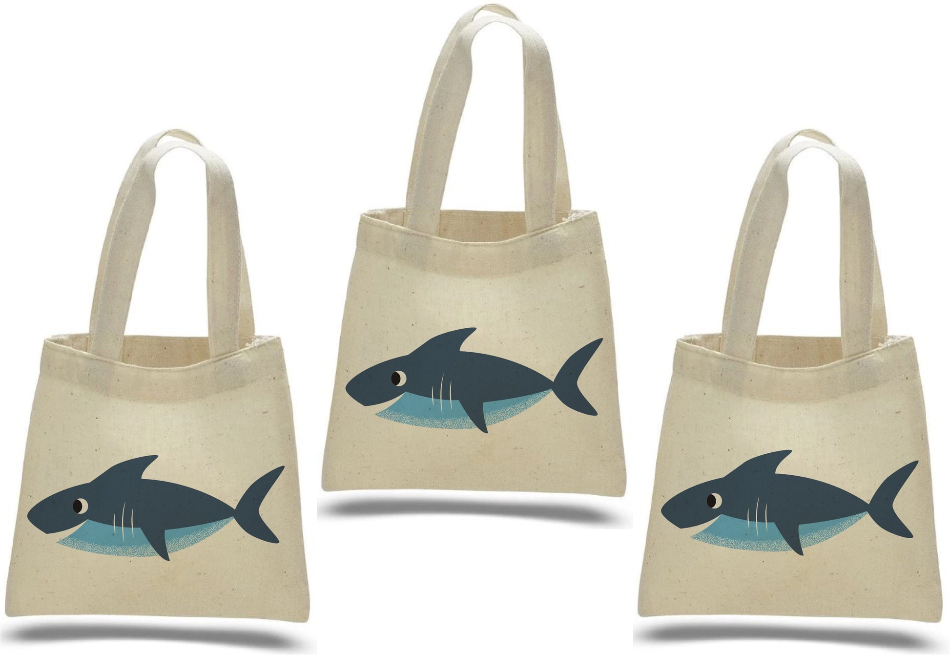 Shark Party Favor Bags - Perfect for Shark or Ocean Themed Parties! - Set of Three Bags