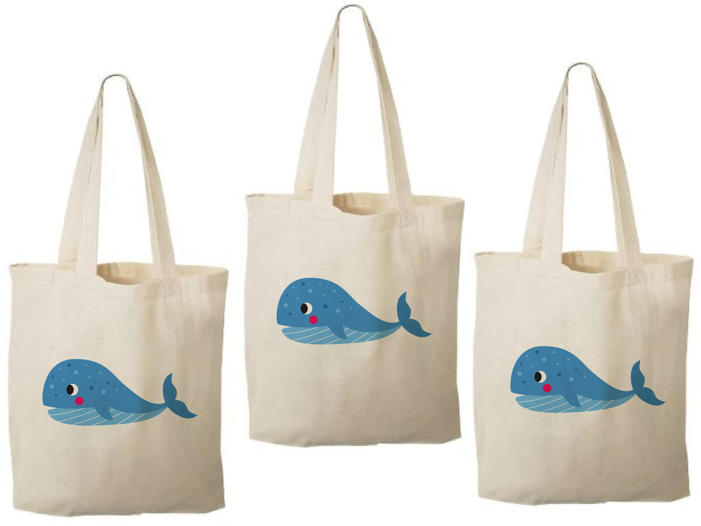 Whale Party Favor Bags - Perfect for Whale or Ocean Themed Parties & Events! - Set of Three Bags