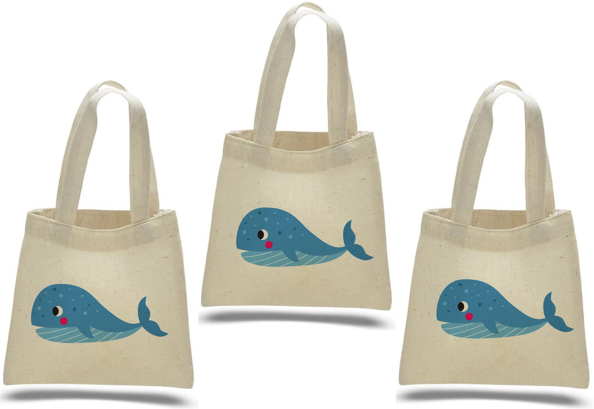Whale Party Favor Bags - Perfect for Whale or Ocean Themed Parties & Events! - Set of Three Bags