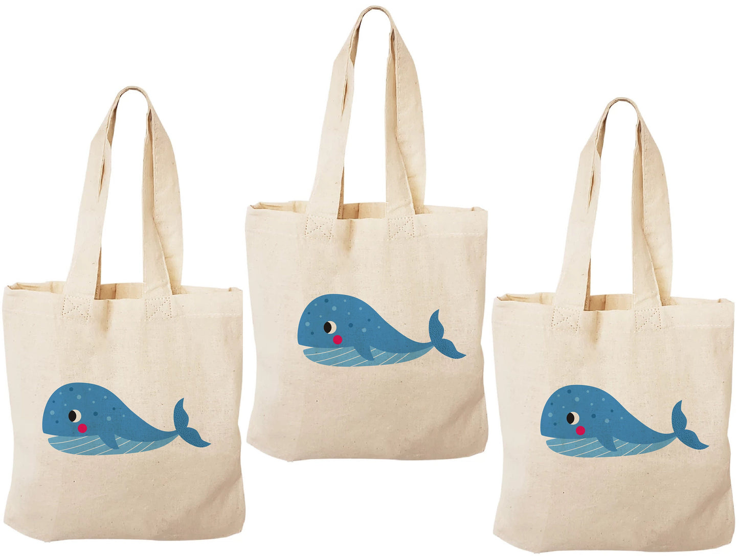 Whale Party Favor Bags - Perfect for Whale or Ocean Themed Parties & Events! - Set of Three Bags