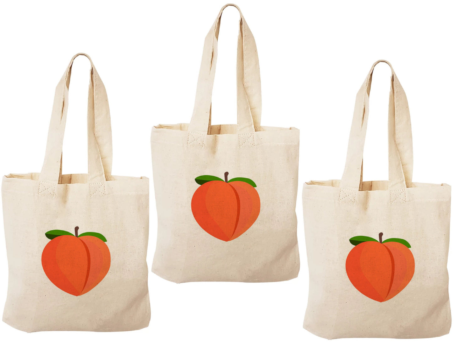Peach Party Favor Bags - Perfect for Peach Themed Parties & Events! - Set of Three Bags