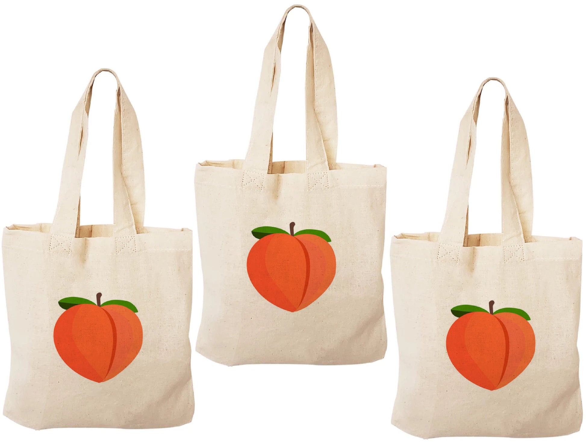 Peach Party Favor Bags - Perfect for Peach Themed Parties & Events! - Set of Three Bags