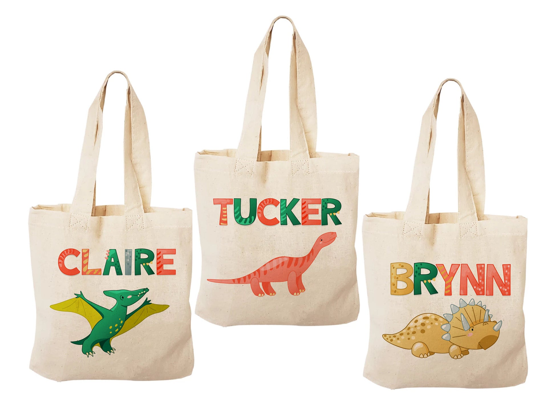 3 Dinosaur Party Favor Bags
