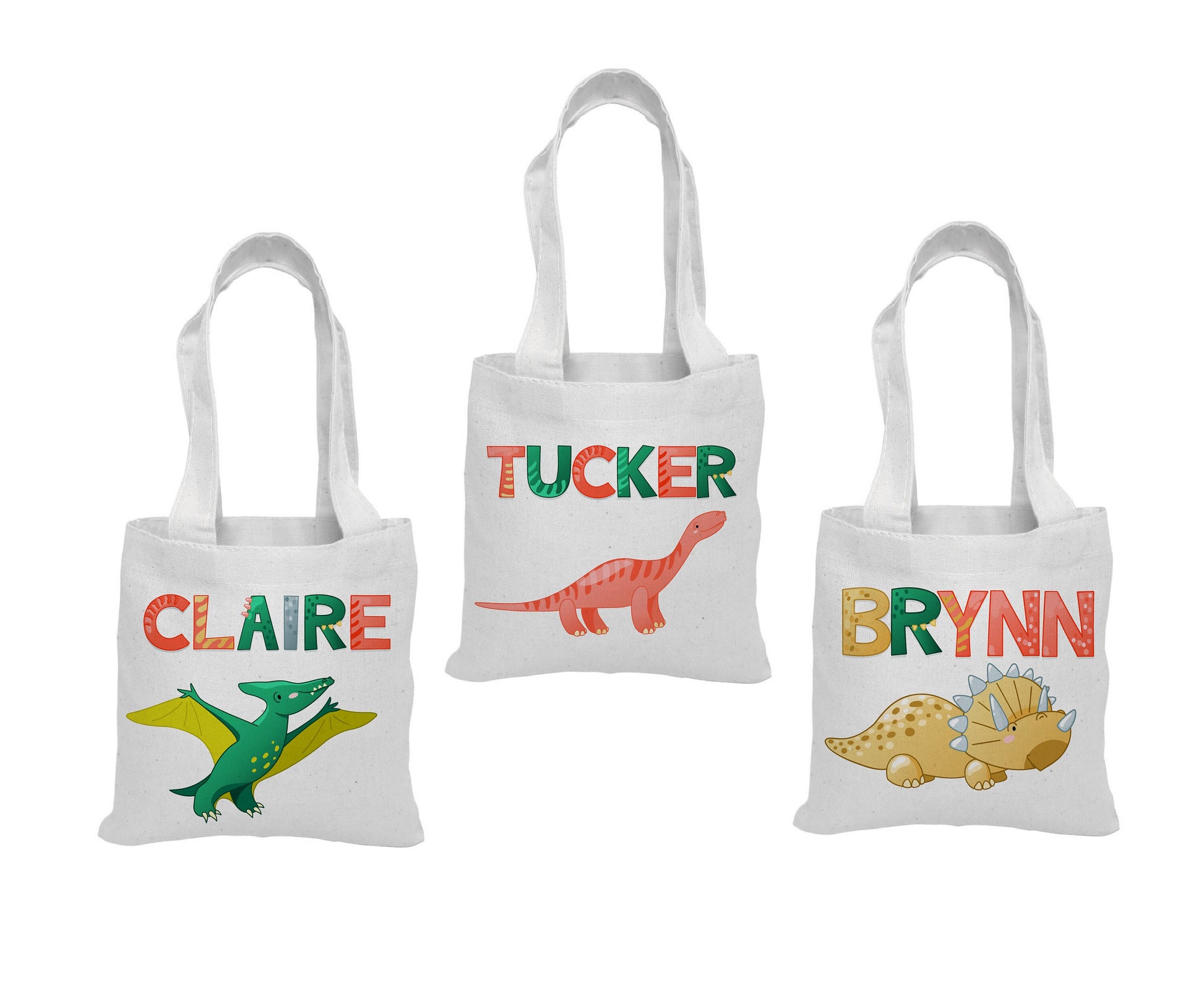 3 Dinosaur Party Favor Bags