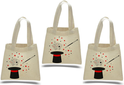 Magic Party Favor Bags – Cotton Canvas Tote, Magician Design