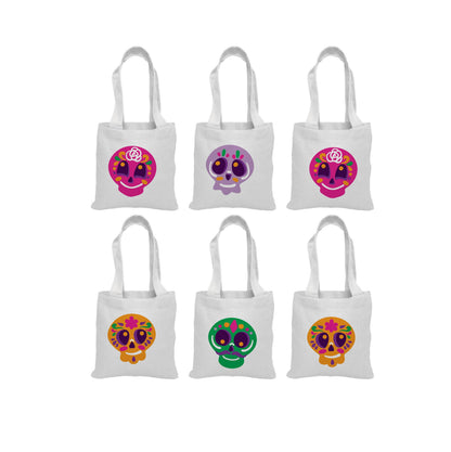 Sugar Skull Party Favor Bags - Set of Six Bags