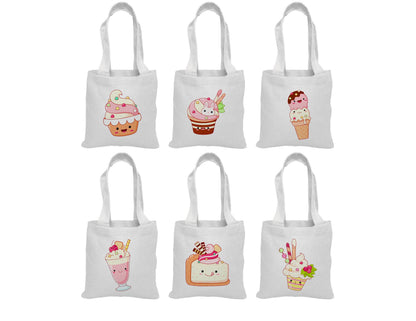Kawaii Ice Cream Party Favor Bags - Set of Six Bags