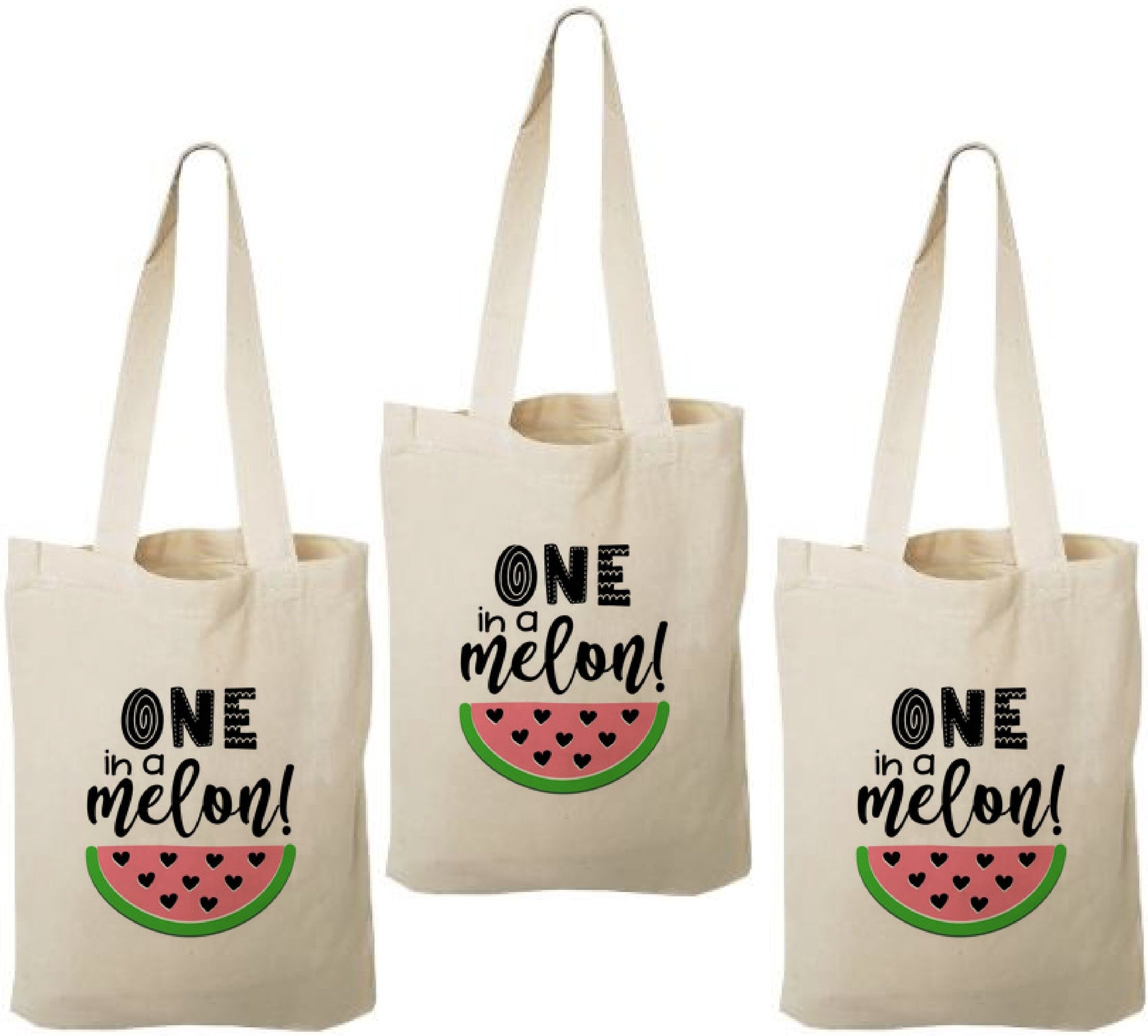 Watermelon First Birthday Party Favor Bags – Set of 3 Cotton Totes