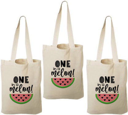 Watermelon First Birthday Party Favor Bags – Set of 3 Cotton Totes