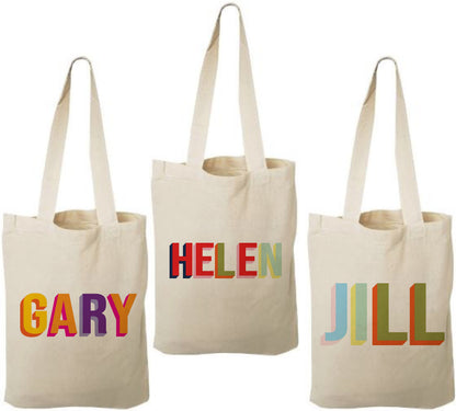 Personalized Rainbow Party Favor Bags - Set of Three Bags