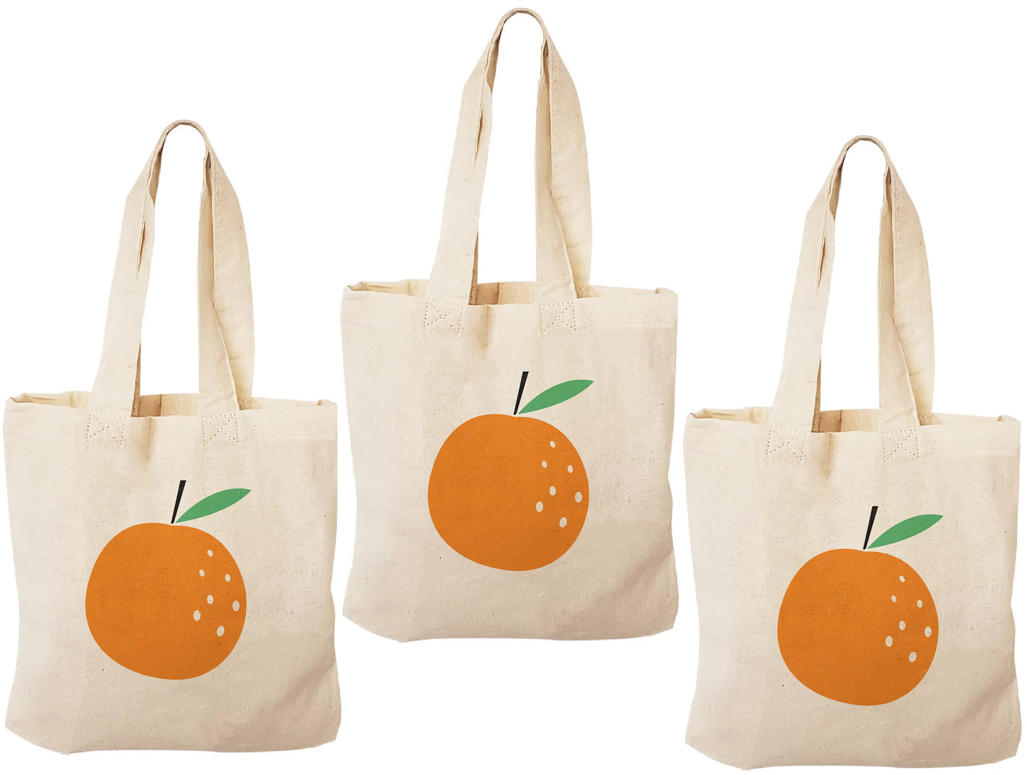 Orange Party Favor Bags - Perfect for Orange or Cutie Themed Parties & Events - Set of Three Bags