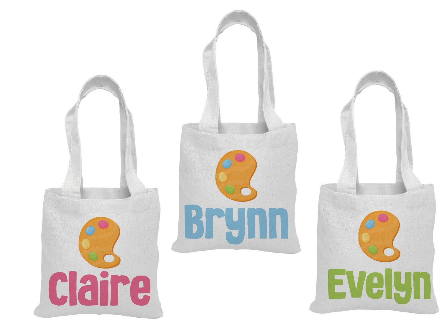 3 Paint Party Favor Bags