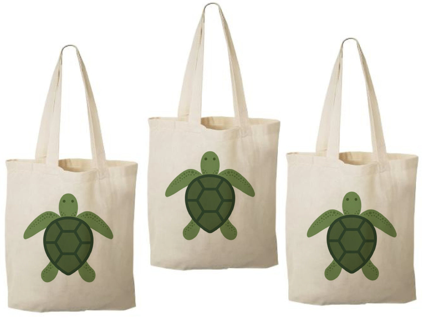 Sea Turtle Cotton Party Favor Bags, Set of 3