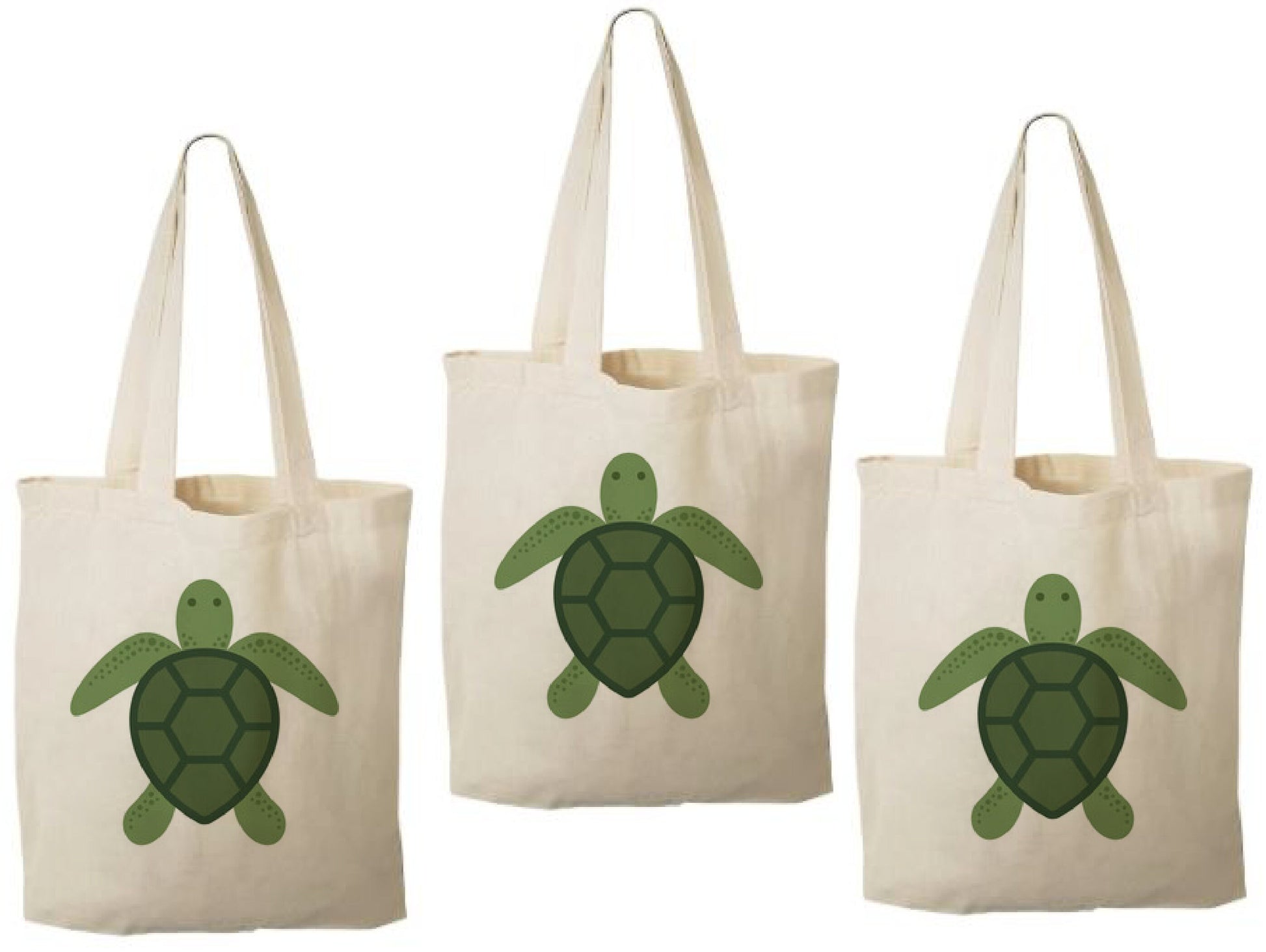 Sea Turtle Cotton Party Favor Bags, Set of 3
